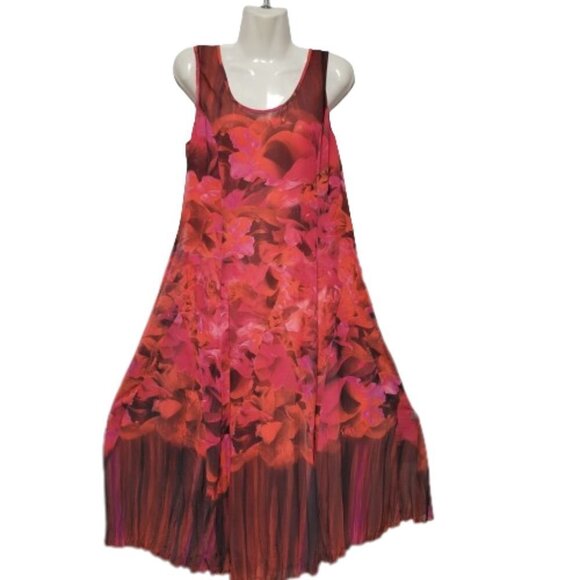 Floral Sleeveless Midi Multicolor Dress - Picture 3 of 16